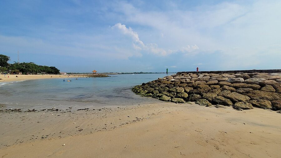 Sanur beach Bali calm waters at sunrise