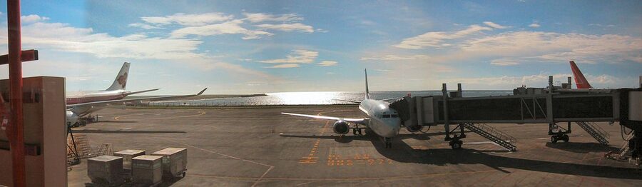 Panorama of Ngurah Rai Airport airside Bali
