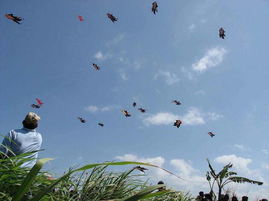 Bali Kite Festival traditional layang-layang at Padang Galak