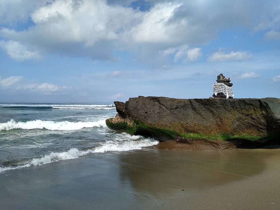 Canggu beach at low tide