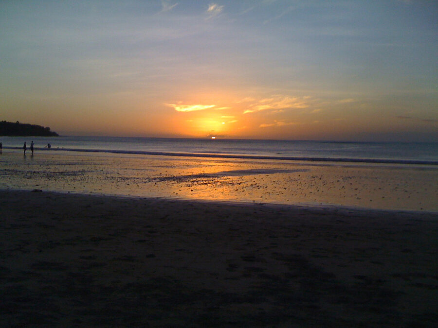 Jimbaran Bay sunset over fishing boats