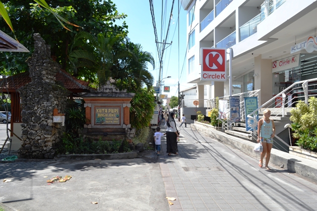 Entrance to Poppies Lane 1 in Kuta Bali next to Circle K minimart