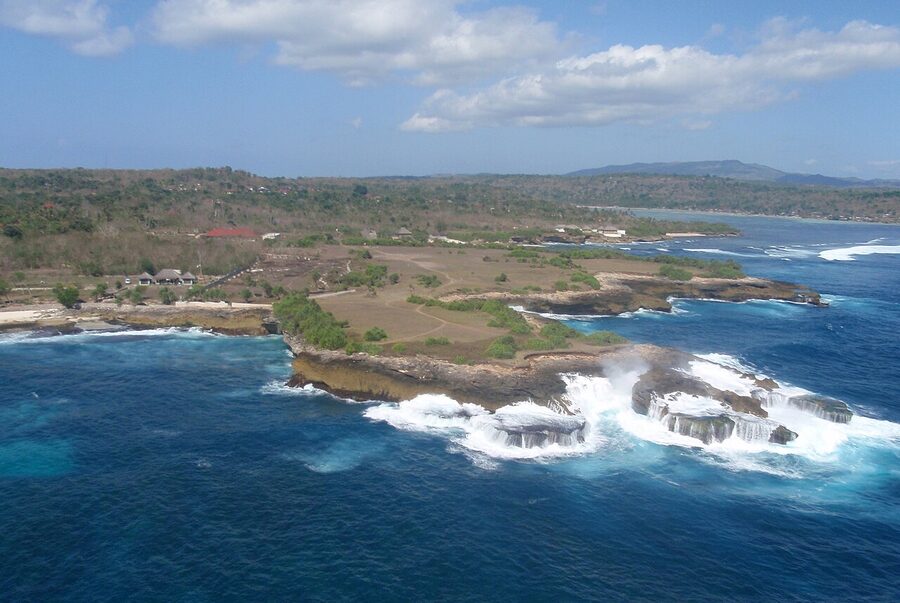 Aerial view of Nusa Lembongan island near Bali