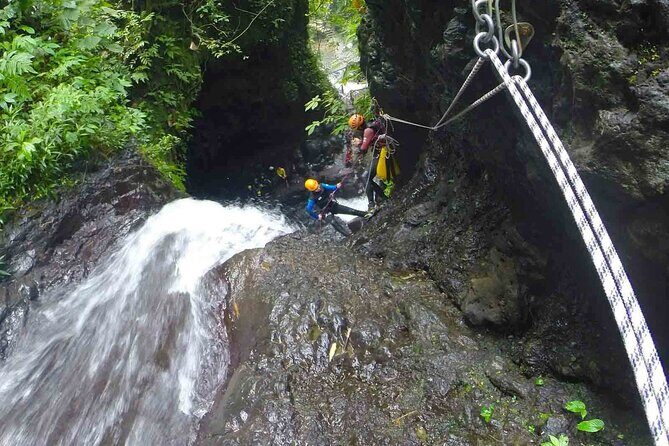5Hrs Advanced Canyoning (50m) 12 Rappels (Pickup, Lunch & GoPro) - Pickup, timing, and how the day is paced