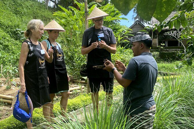 authentic Balinese organic cooking class in Ubud - Harvesting spices and staple plants in the garden