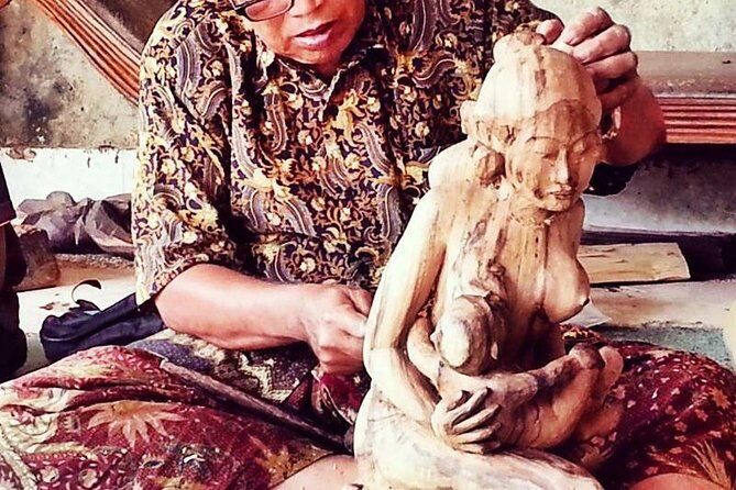 Bali Arts shopping with temples-waterfall visit. - Mas Carving Center: Where Wood Becomes Story