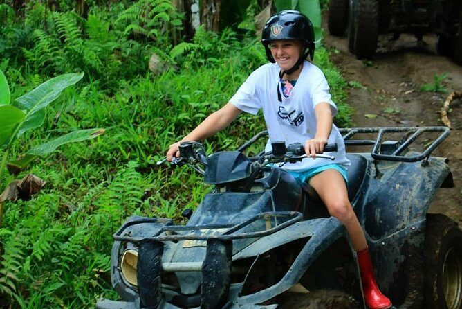 Bali Quad bike ATV passing through Waterfall, Cave & Rice fields - Safety Briefing, Helmets, and How Guides Keep It Fun