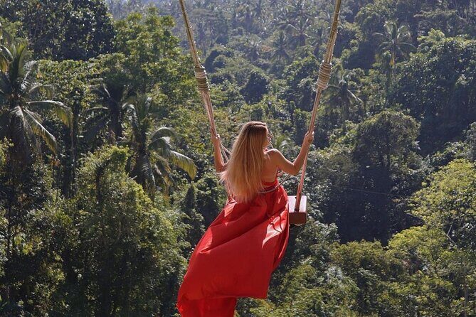 Bali Swing, Monkey Forest and Waterfall Private Tour - Stop 5: Tibumana Waterfall and a calmer jungle swim moment