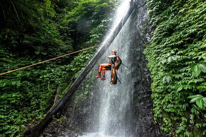 Canyoning Bali, Tamata Canyon (Adventure, discovery, nature) - Canyon action: waterfalls, slides, jumps, and rappelling down
