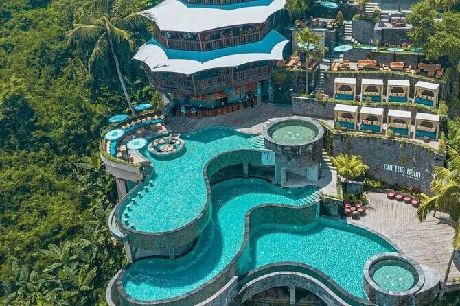 CRETYA Ubud infinity Pool + Hidden Water fall + Water Temple Tour - Stop 1: Cretya Ubud infinity pool and rice-terrace views