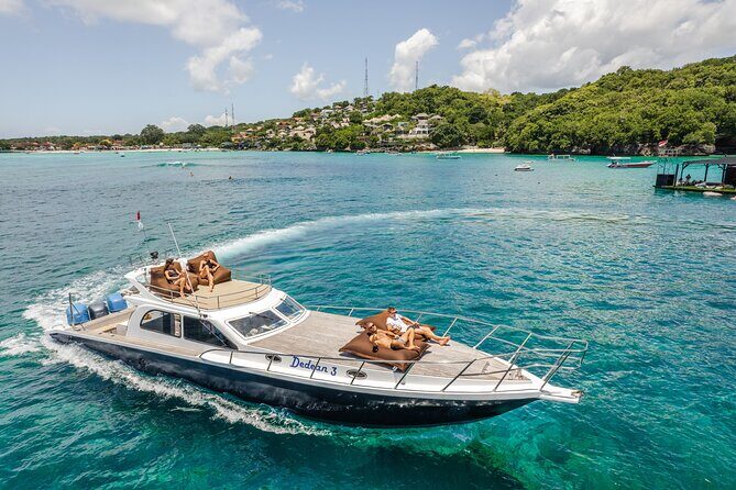 Full Day Nusa Penida by Honey Milk Yacht 13 meters - Kelingking Cliff car tour and lagoon cruising time