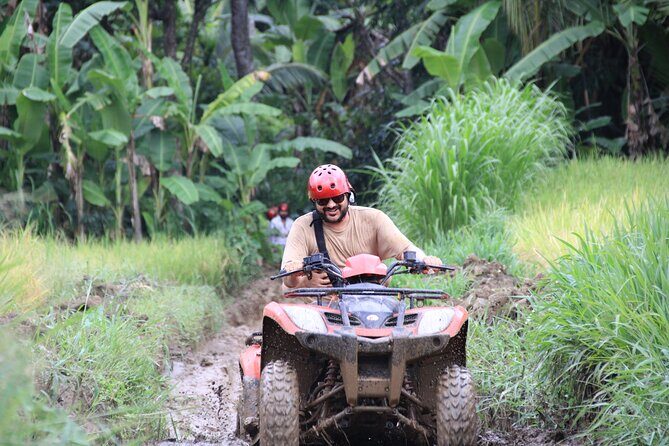 Ubud ATV Quad Bike with Ayung River Rafting Experience - Rice fields after lunch: helmet and boots, plus a calmer pace