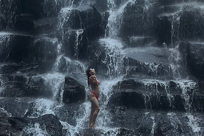 Ubud Top Waterfall and swing in tegallalang - Kanto Lampo Waterfall: Lava Rock Steps and Fast Photo Magic